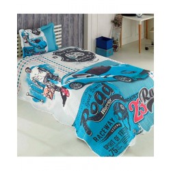 سرویس روتختی پنبه دوزی تکنفره سه بعدی طرح raceway