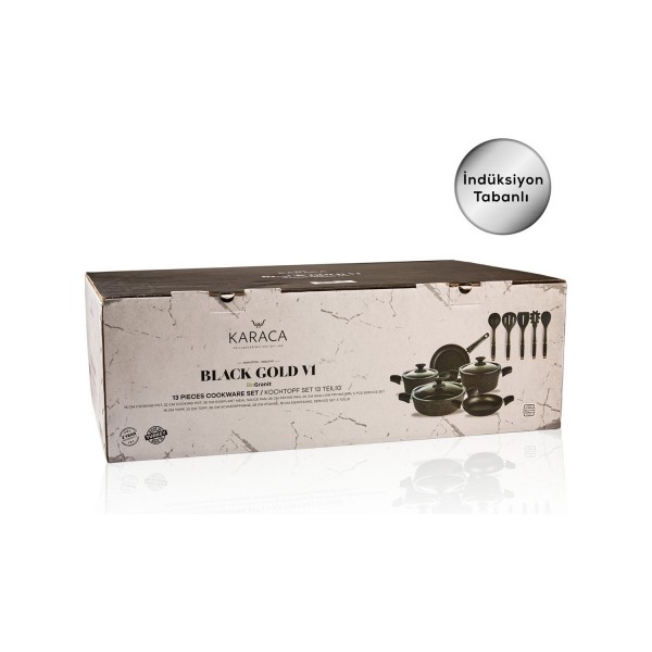 سرویس قابلمه 13 پارچه کاراجا Biogranit مشکی