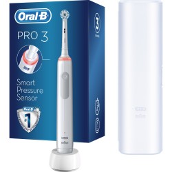 مسواک برقی اورال بی مدل PRO3 3500 رنگ سفید به همراه باکس مسافرتی