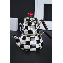 ست کتری و قوری شطرنجی آجار مدل Qualita King tombul
