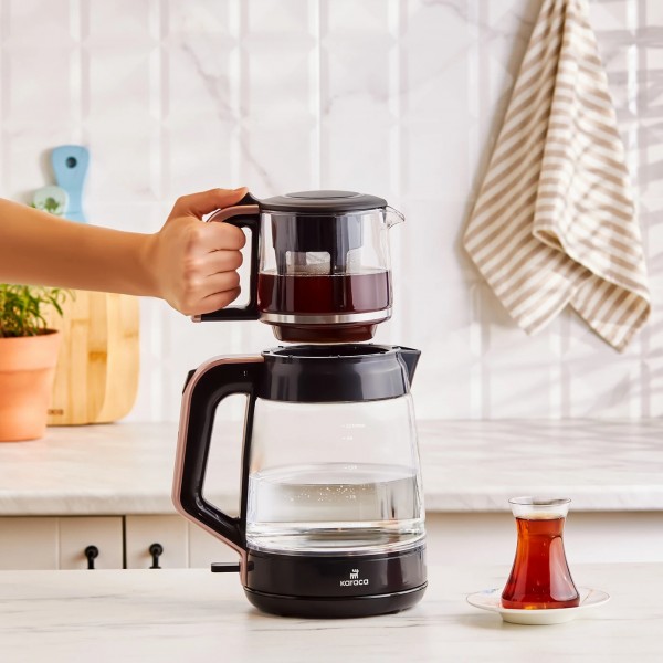 چایساز شیشه ای کاراجا Glass Tea رزگلد