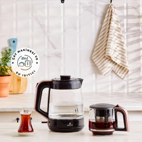 چایساز شیشه ای کاراجا Glass Tea رزگلد