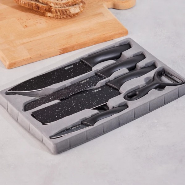 سرویس چاقو 6 پارچه کاراجا مدل Black Stone