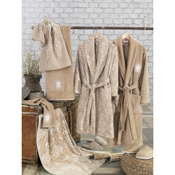 سرویس حوله عروس و دامادی دانتلا ترکیه طرح  داماسک DAMASK